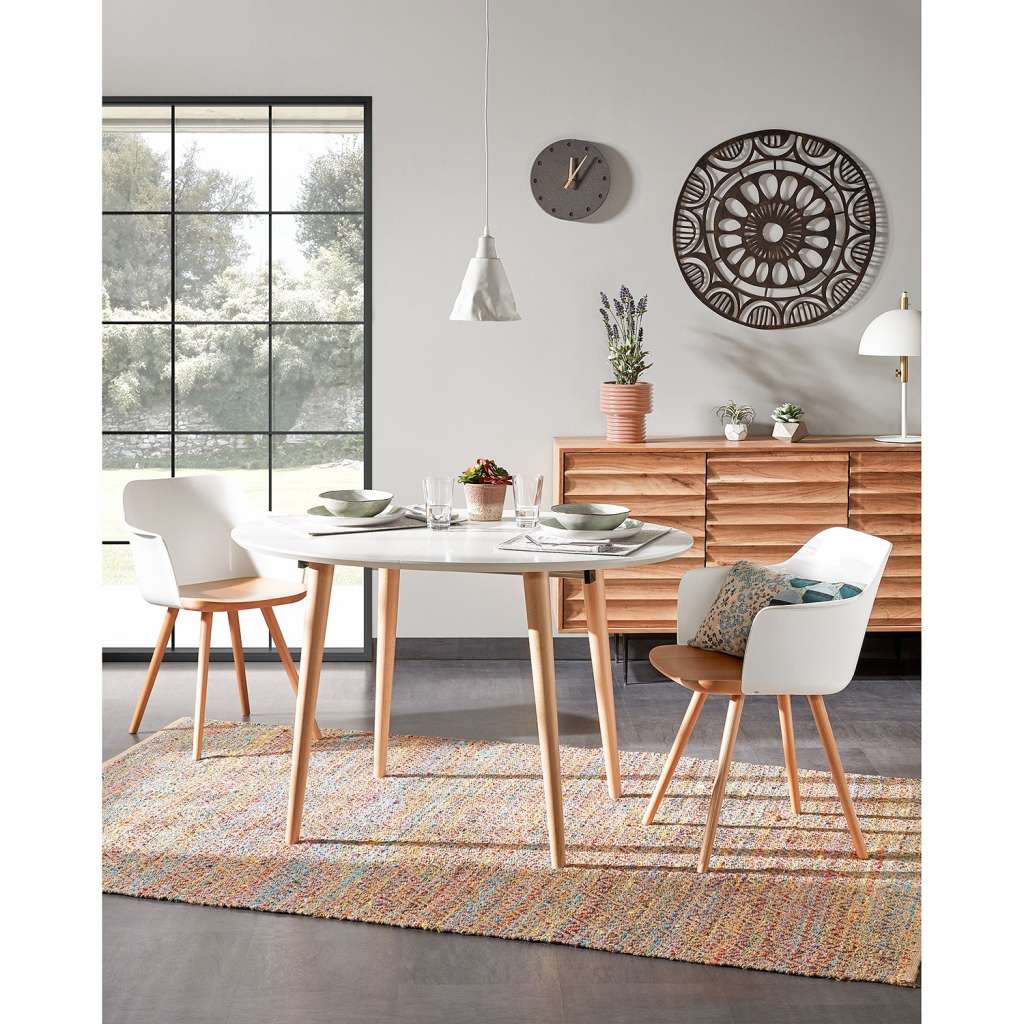 home24 Armlehnenstuhl Krem (2er-Set)