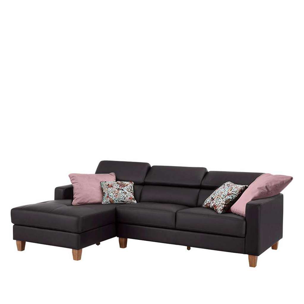 Ecksofa in Dunkelbraun Armlehnen