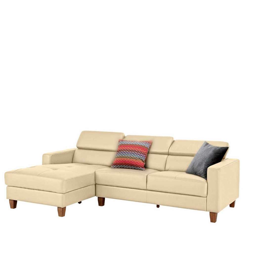 Ecksofa in Cremefarben Armlehnen