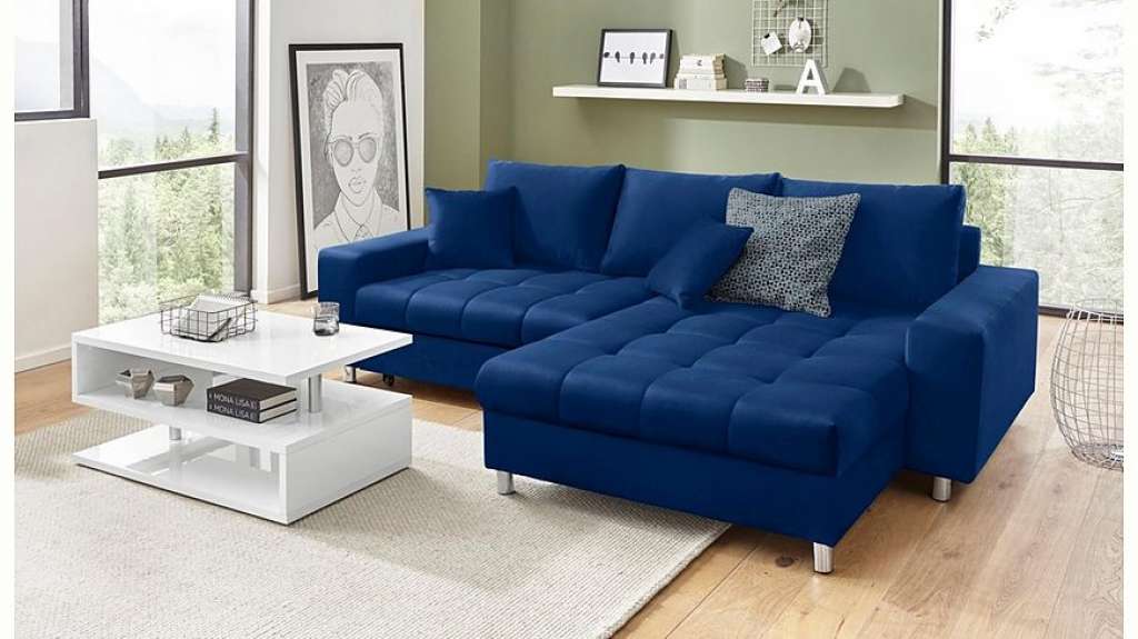 Nova Via Ecksofa, wahlweise mit Kaltschaum (140kg Belastung/Sitz), RGB-LED-Beleuchtung und Bettfunktion