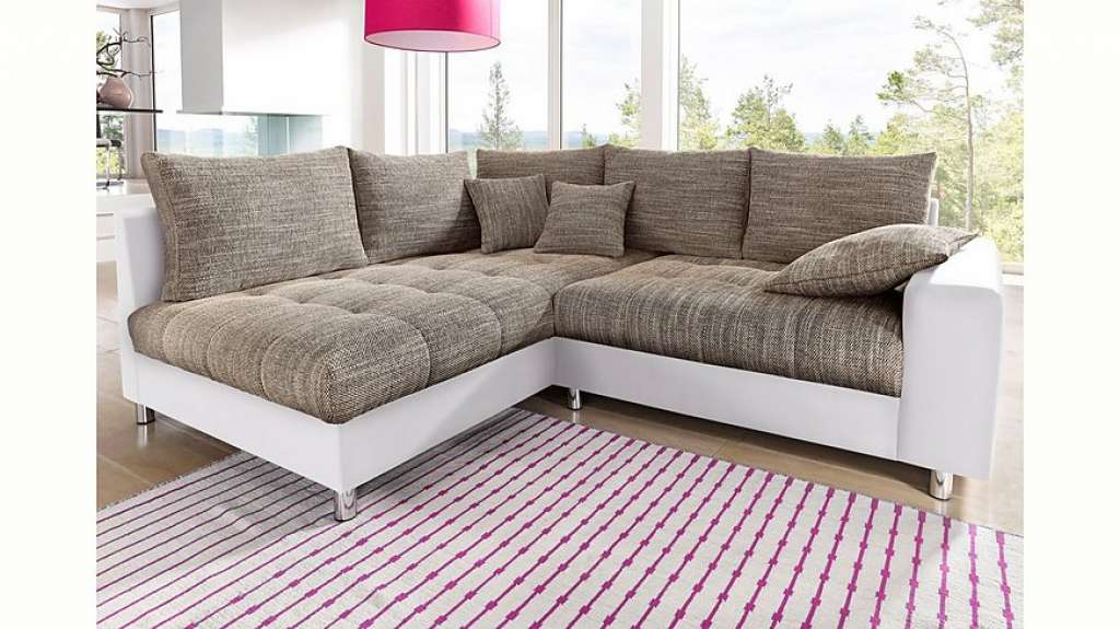 Nova Via Ecksofa, wahlweise mit Kaltschaum (140kg Belastung/Sitz), RGB-LED-Beleuchtung und Bettfunktion