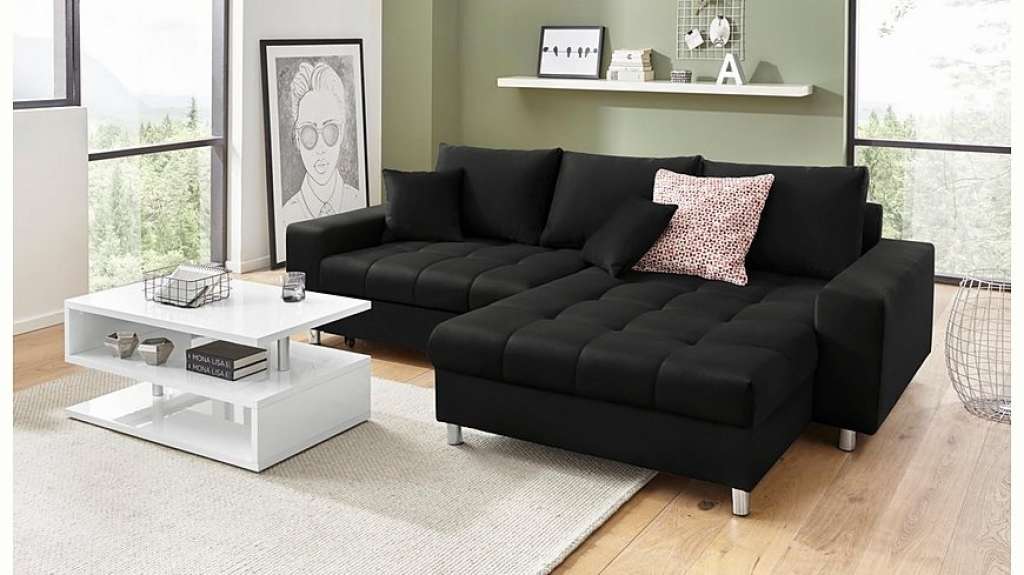 Nova Via Ecksofa, wahlweise mit Kaltschaum (140kg Belastung/Sitz), RGB-LED-Beleuchtung und Bettfunktion
