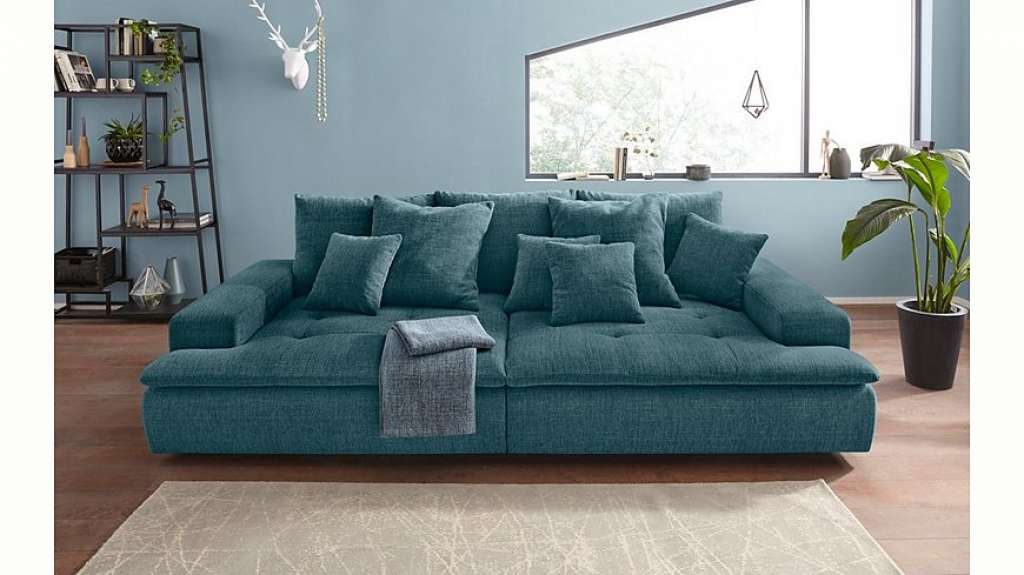 Nova Via Big-Sofa, wahlweise mit Kaltschaum (140kg Belastung/Sitz) und AquaClean-Stoff für leichte Reinigung mit Wasser