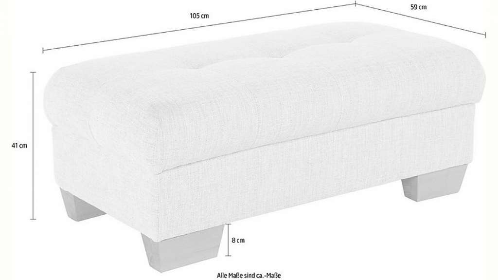 Nova Via Hocker, wahlweise mit Kaltschaum (140kg Belastung/Sitz), AquaClean-Stoff für leichte Reinigung mit Wasser und Bettfunktion / Bettkasten