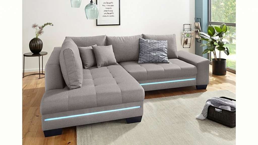 Nova Via Ecksofa, wahlweise mit Kaltschaum (140kg Belastung/Sitz), mit RGB-LED-Beleuchtung, Bluetooth-Soundsystem und Bettfunktion