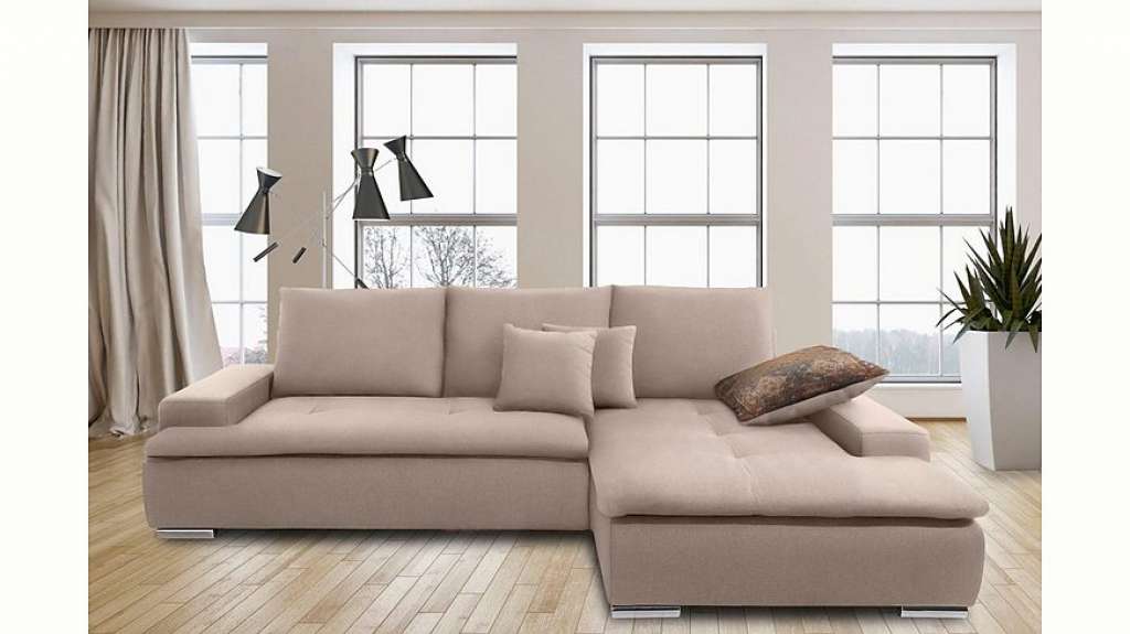 Nova Via Ecksofa, wahlweise mit Kaltschaum (140kg Belastung/Sitz), RGB-LED-Beleuchtung und Bettfunktion