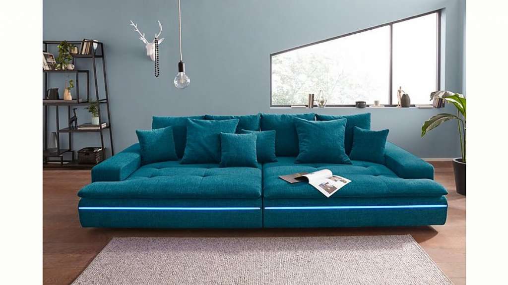 Nova Via Big-Sofa, wahlweise mit Kaltschaum (140kg Belastung/Sitz) und AquaClean-Stoff für leichte Reinigung mit Wasser