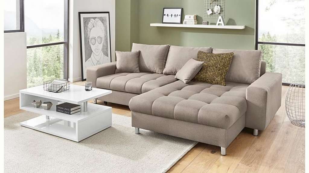 Nova Via Ecksofa, wahlweise mit Kaltschaum (140kg Belastung/Sitz), RGB-LED-Beleuchtung und Bettfunktion