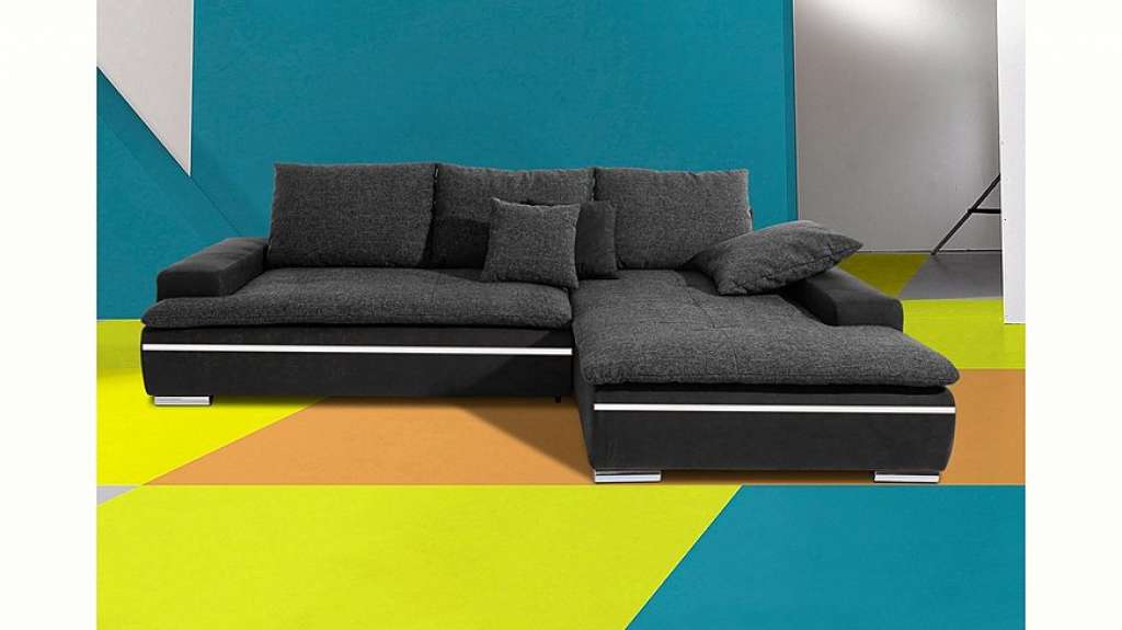 Nova Via Ecksofa, wahlweise mit Kaltschaum (140kg Belastung/Sitz), RGB-LED-Beleuchtung und Bettfunktion