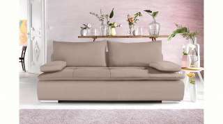 Nova Via Schlafsofa, wahlweise mit Kaltschaum (140kg Belastung/Sitz) und RGB-LED-Beleuchtung