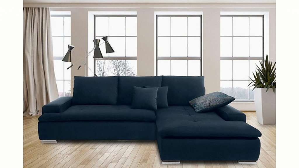 Nova Via Ecksofa, wahlweise mit Kaltschaum (140kg Belastung/Sitz), RGB-LED-Beleuchtung und Bettfunktion