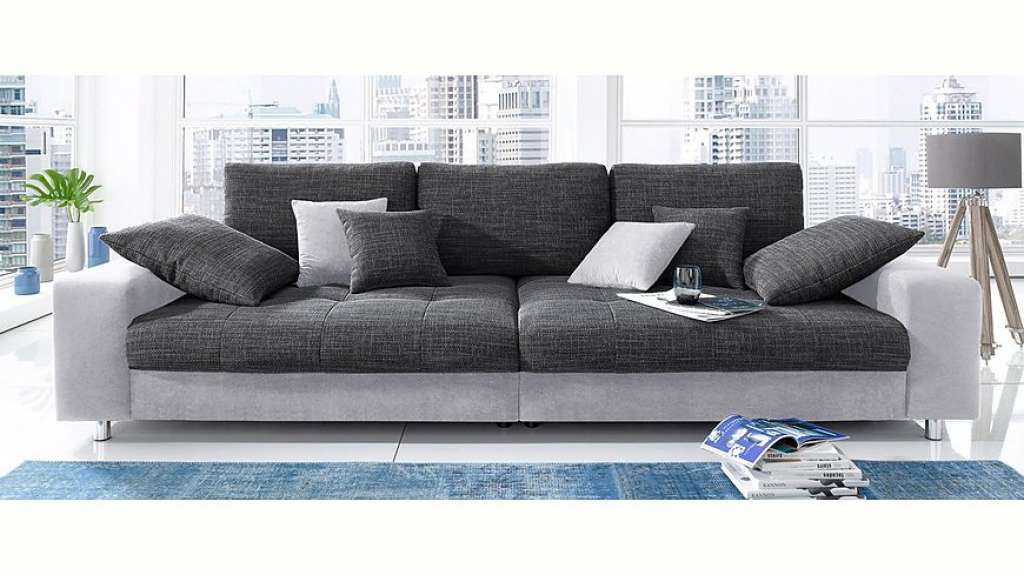 Nova Via Big-Sofa, wahlweise mit Kaltschaum (140kg Belastung/Sitz) und RGB-LED-Beleuchtung