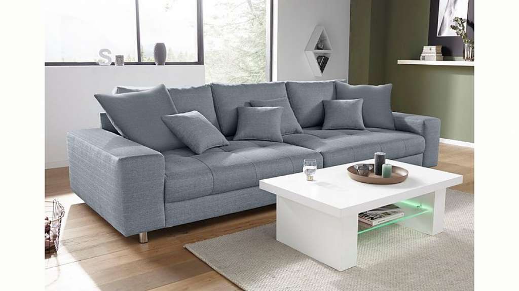 Nova Via Big-Sofa, wahlweise mit Kaltschaum (140kg Belastung/Sitz) und RGB-LED-Beleuchtung