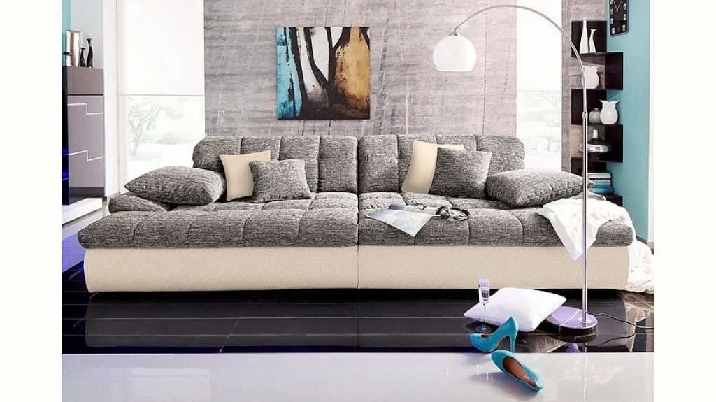 Nova Via Big-Sofa, wahlweise mit Kaltschaum (140kg Belastung/Sitz) und RGB-LED-Beleuchtung