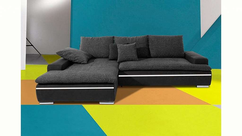 Nova Via Ecksofa, wahlweise mit Kaltschaum (140kg Belastung/Sitz), RGB-LED-Beleuchtung und Bettfunktion