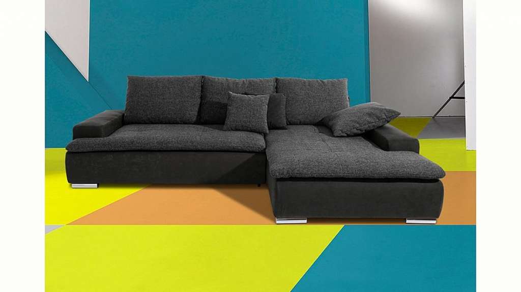 Nova Via Ecksofa, wahlweise mit Kaltschaum (140kg Belastung/Sitz), RGB-LED-Beleuchtung und Bettfunktion