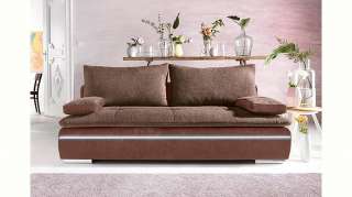 Nova Via Schlafsofa, wahlweise mit Kaltschaum (140kg Belastung/Sitz) und RGB-LED-Beleuchtung