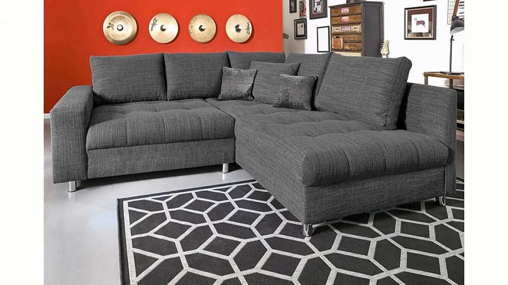 Nova Via Ecksofa, wahlweise mit Kaltschaum (140kg Belastung/Sitz), RGB-LED-Beleuchtung und Bettfunktion