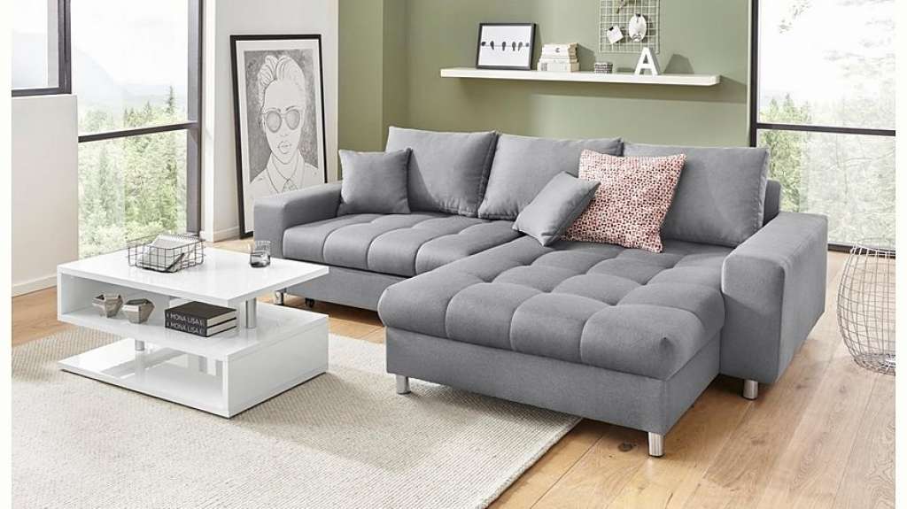 Nova Via Ecksofa, wahlweise mit Kaltschaum (140kg Belastung/Sitz), RGB-LED-Beleuchtung und Bettfunktion