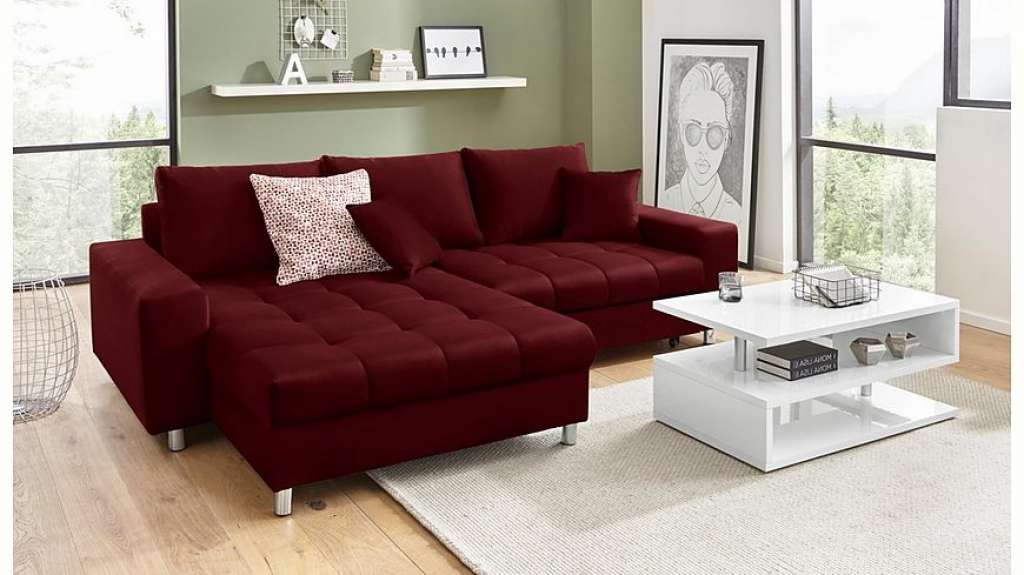 Nova Via Ecksofa, wahlweise mit Kaltschaum (140kg Belastung/Sitz), RGB-LED-Beleuchtung und Bettfunktion