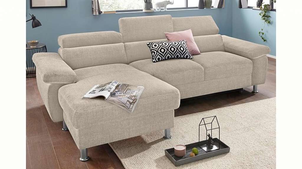 Nova Via Ecksofa, wahlweise mit Aqua Clean Stoff für leichte Reinigung mit Wasser und Bettfunktion