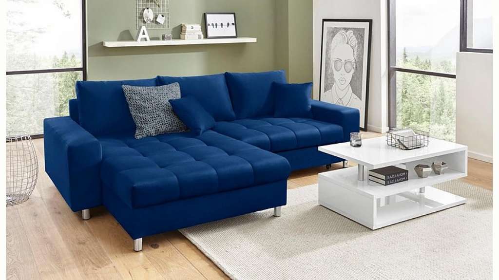 Nova Via Ecksofa, wahlweise mit Kaltschaum (140kg Belastung/Sitz), RGB-LED-Beleuchtung und Bettfunktion