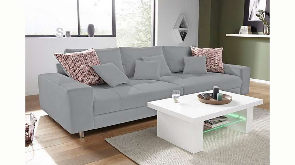 Nova Via Big-Sofa, wahlweise mit Kaltschaum (140kg Belastung/Sitz) und RGB-LED-Beleuchtung