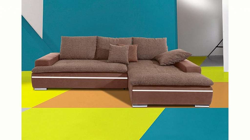 Nova Via Ecksofa, wahlweise mit Kaltschaum (140kg Belastung/Sitz), RGB-LED-Beleuchtung und Bettfunktion