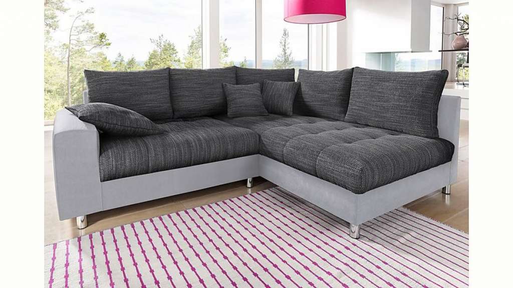 Nova Via Ecksofa, wahlweise mit Kaltschaum (140kg Belastung/Sitz), RGB-LED-Beleuchtung und Bettfunktion