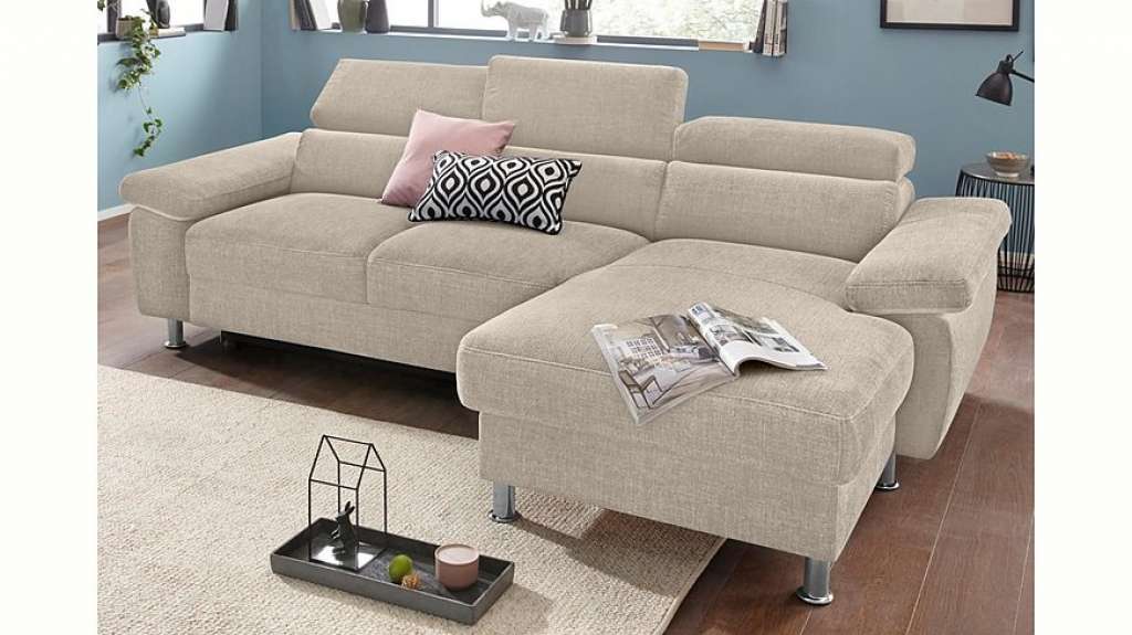 Nova Via Ecksofa, wahlweise mit Aqua Clean Stoff für leichte Reinigung mit Wasser und Bettfunktion