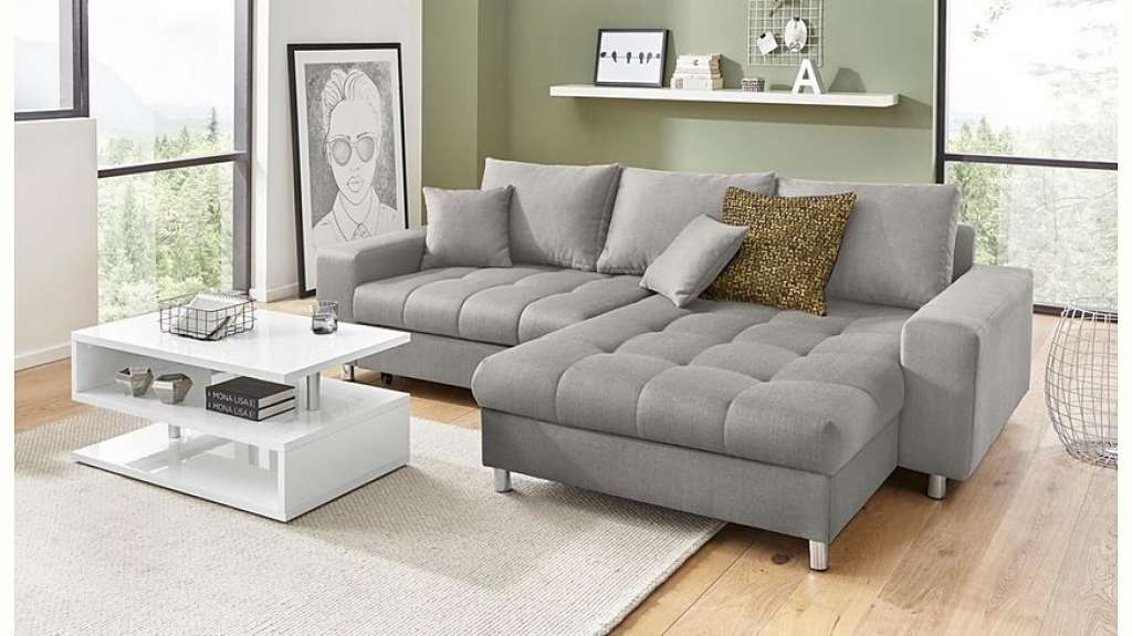 Nova Via Ecksofa, wahlweise mit Kaltschaum (140kg Belastung/Sitz), RGB-LED-Beleuchtung und Bettfunktion