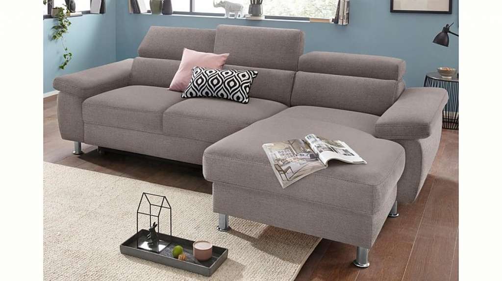 Nova Via Ecksofa, wahlweise mit Aqua Clean Stoff für leichte Reinigung mit Wasser und Bettfunktion