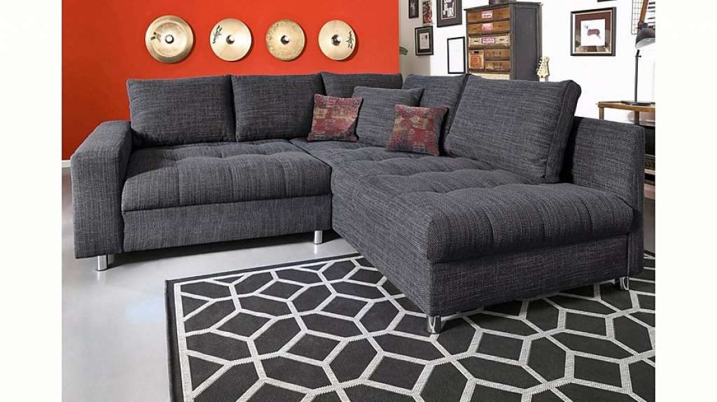 Nova Via Ecksofa, wahlweise mit Kaltschaum (140kg Belastung/Sitz), RGB-LED-Beleuchtung und Bettfunktion