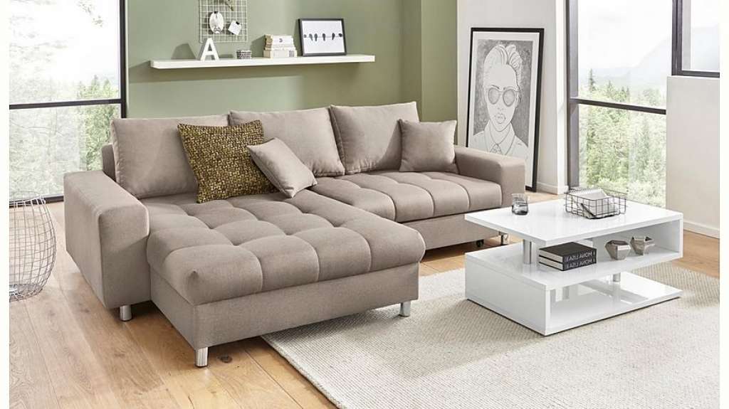 Nova Via Ecksofa, wahlweise mit Kaltschaum (140kg Belastung/Sitz), RGB-LED-Beleuchtung und Bettfunktion