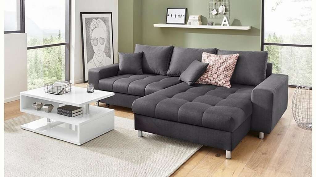 Nova Via Ecksofa, wahlweise mit Kaltschaum (140kg Belastung/Sitz), RGB-LED-Beleuchtung und Bettfunktion