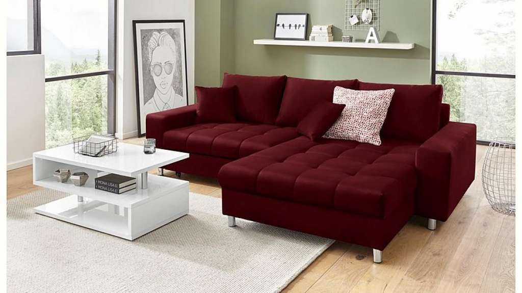 Nova Via Ecksofa, wahlweise mit Kaltschaum (140kg Belastung/Sitz), RGB-LED-Beleuchtung und Bettfunktion