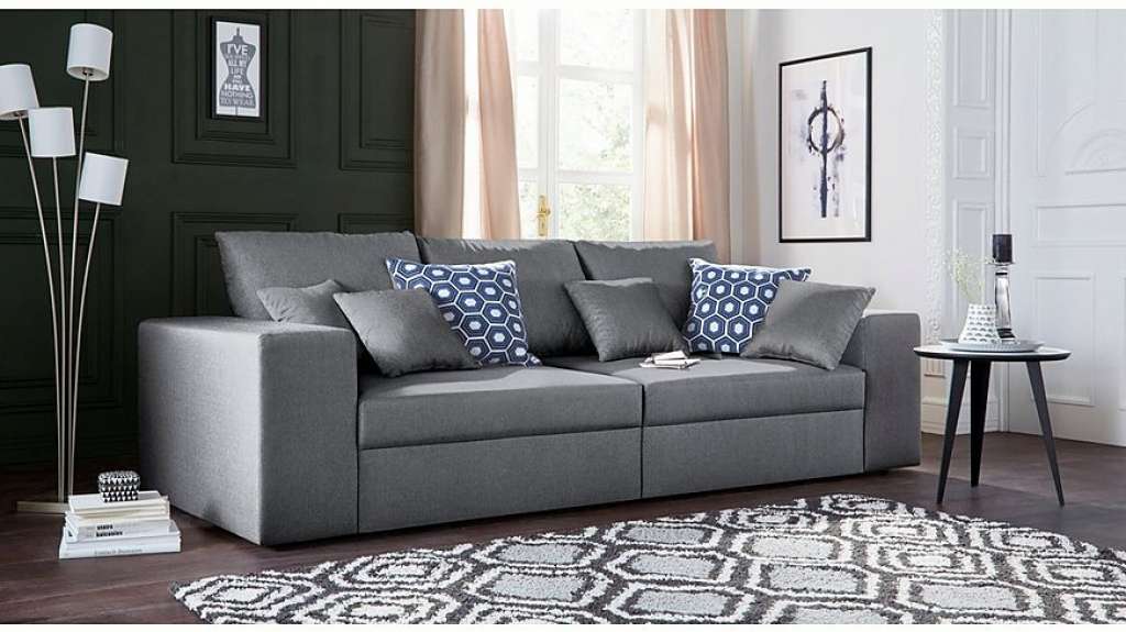 Nova Via Big-Sofa, wahlweise mit Kaltschaum (140kg Belastung/Sitz) und Bettfunktion
