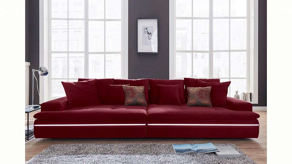 Nova Via Big-Sofa, wahlweise mit Kaltschaum (140kg Belastung/Sitz) und RGB-LED-Beleuchtung