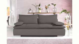 Nova Via Schlafsofa, wahlweise mit Kaltschaum (140kg Belastung/Sitz) und RGB-LED-Beleuchtung