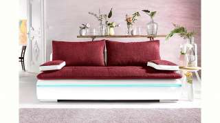 Nova Via Schlafsofa, wahlweise mit Kaltschaum (140kg Belastung/Sitz) und RGB-LED-Beleuchtung