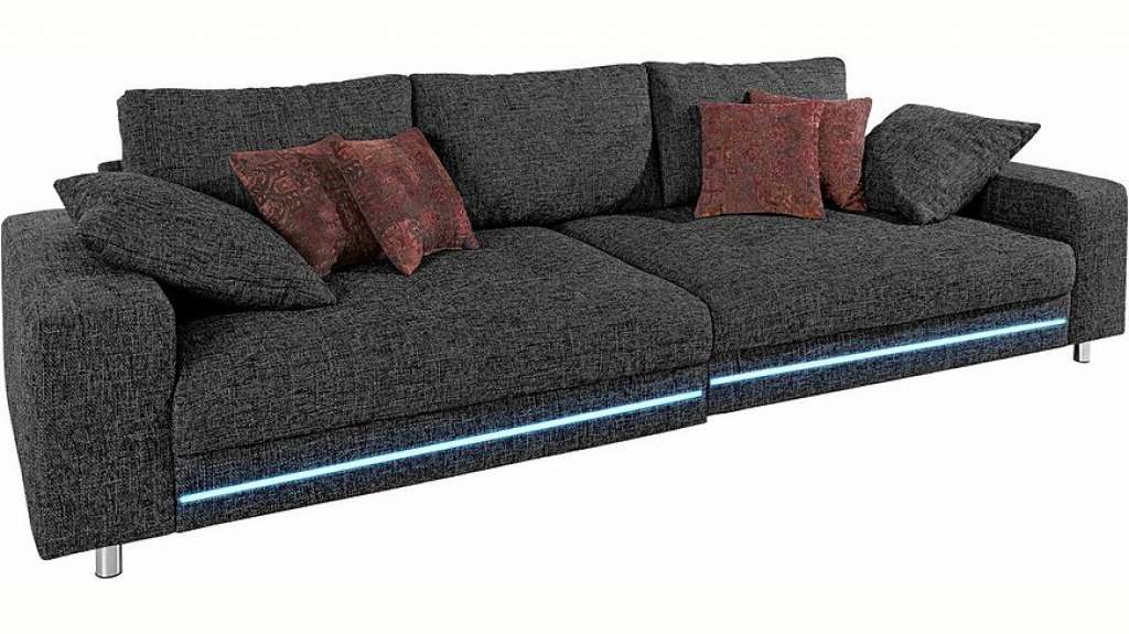 Nova Via Big-Sofa, wahlweise mit Kaltschaum (140kg Belastung/Sitz) und RGB-LED-Beleuchtung