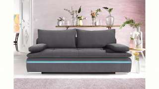 Nova Via Schlafsofa, wahlweise mit Kaltschaum (140kg Belastung/Sitz) und RGB-LED-Beleuchtung