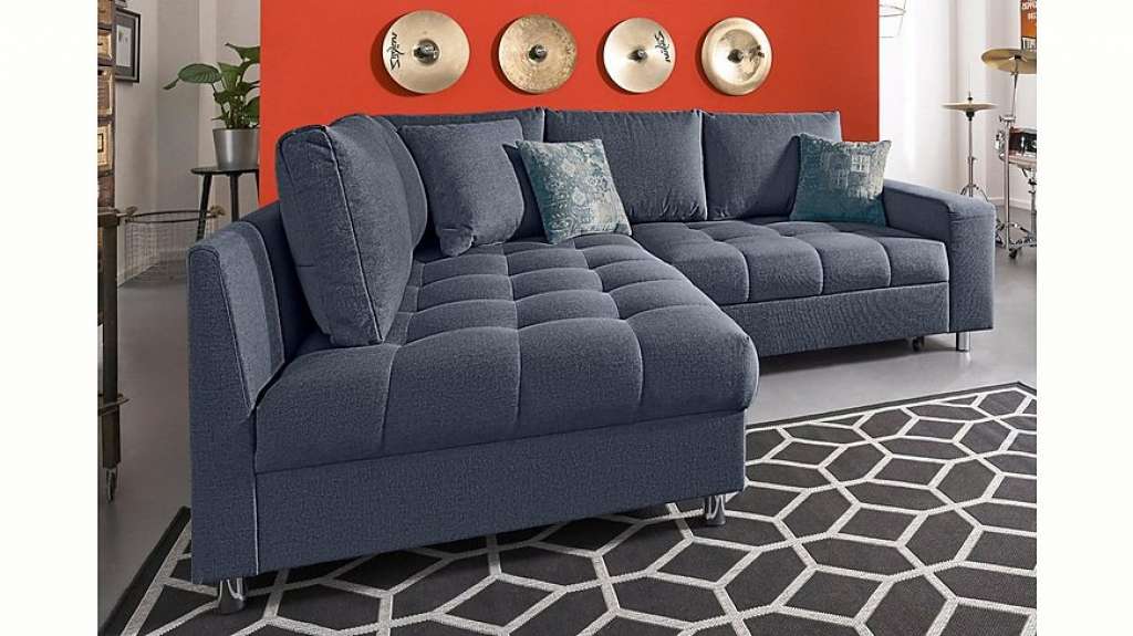 Nova Via Ecksofa, wahlweise mit Kaltschaum (140kg Belastung/Sitz), RGB-LED-Beleuchtung und Bettfunktion