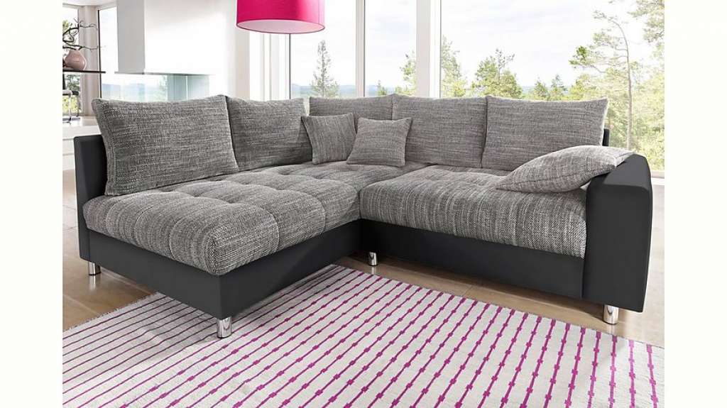 Nova Via Ecksofa, wahlweise mit Kaltschaum (140kg Belastung/Sitz), RGB-LED-Beleuchtung und Bettfunktion