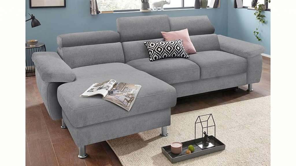 Nova Via Ecksofa, wahlweise mit Aqua Clean Stoff für leichte Reinigung mit Wasser und Bettfunktion