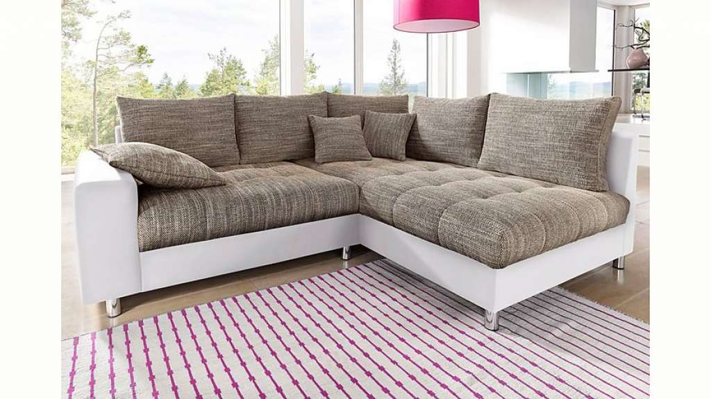 Nova Via Ecksofa, wahlweise mit Kaltschaum (140kg Belastung/Sitz), RGB-LED-Beleuchtung und Bettfunktion