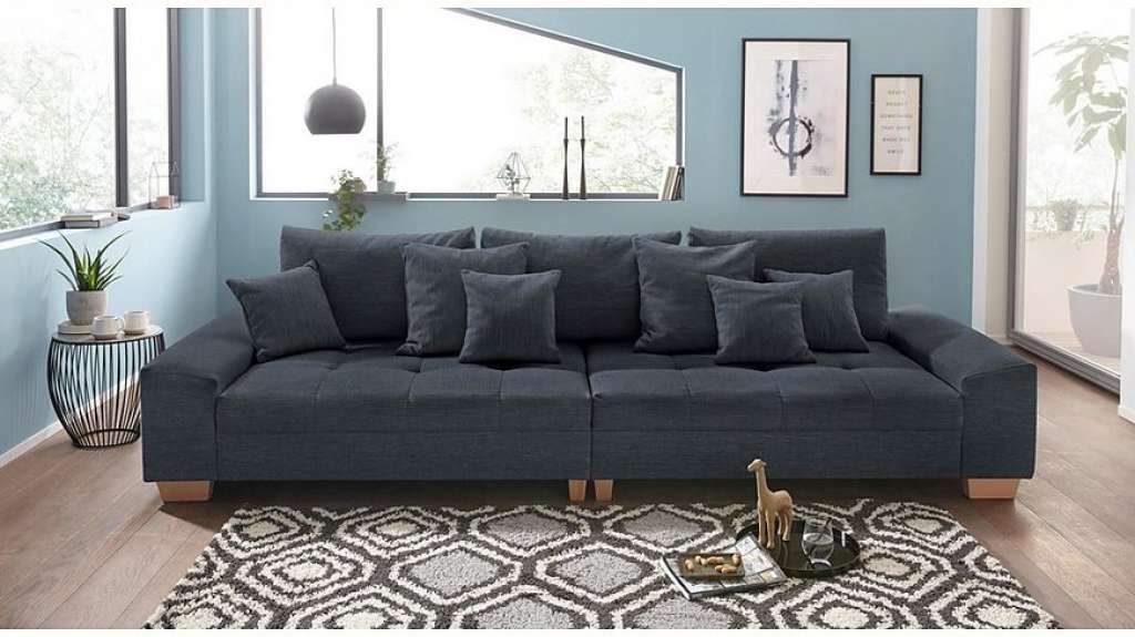 Nova Via Big-Sofa, wahlweise mit Kaltschaum (140kg Belastung/Sitz) und AquaClean-Stoff für leichte Reinigung mit Wasser