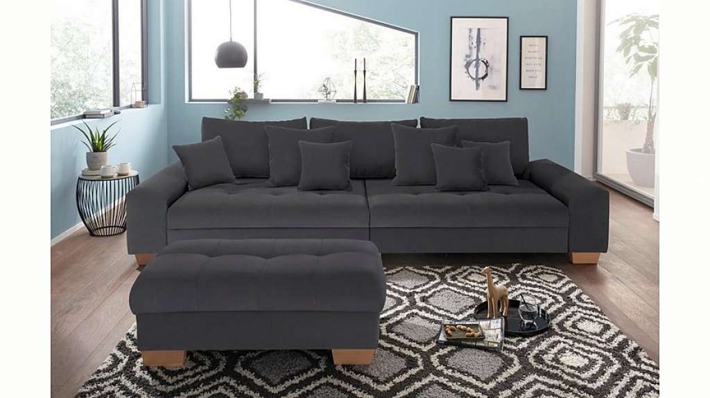 Nova Via Big-Sofa, wahlweise mit Kaltschaum (140kg Belastung/Sitz) und AquaClean-Stoff für leichte Reinigung mit Wasser