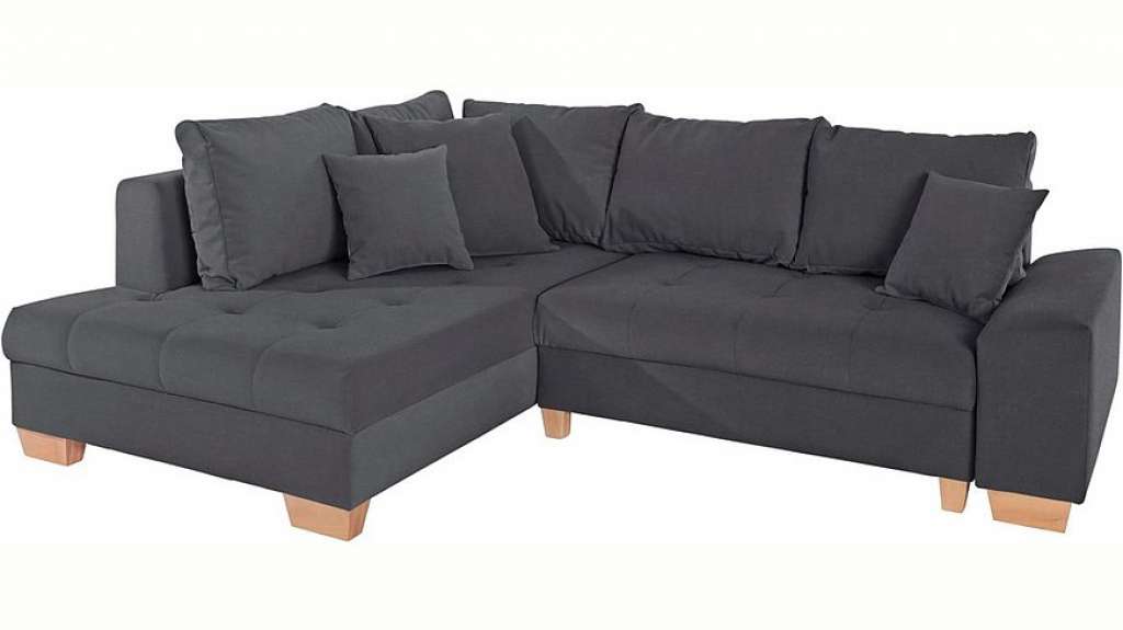 Nova Via Ecksofa, wahlweise mit Kaltschaum (140kg Belastung/Sitz), AquaClean-Stoff für leichte Reinigung mit Wasser und Bettfunktion / Bettkasten