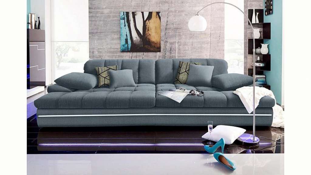 Nova Via Big-Sofa, wahlweise mit Kaltschaum (140kg Belastung/Sitz) und Kopfteilverstellung